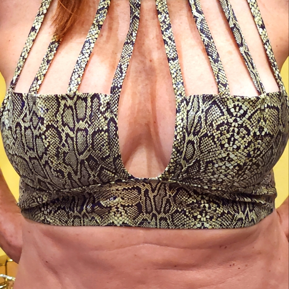 Python, Halter Crop Top, Size Small